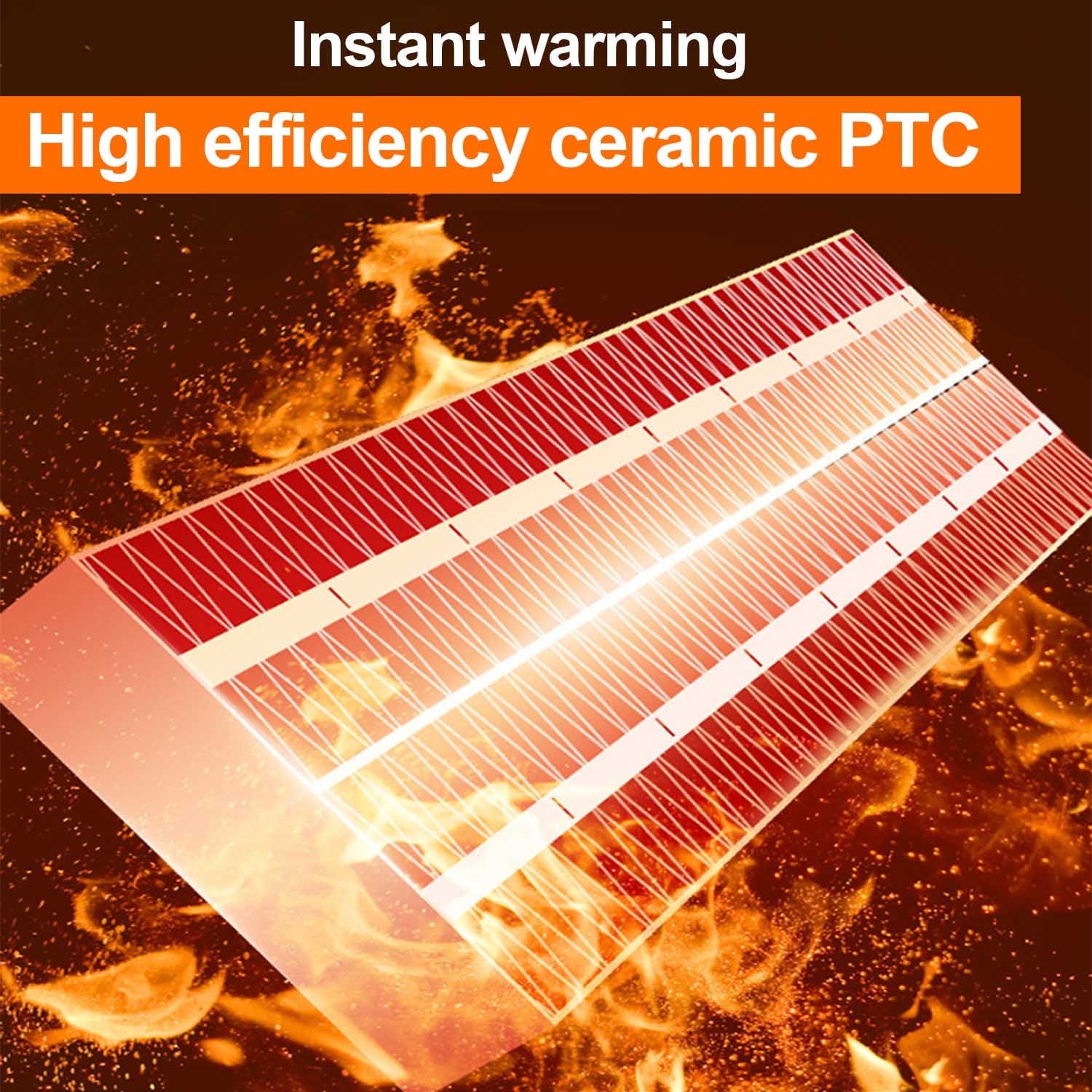 Space Heater, Portable Electric Heaters for Indoor Use, 70° Oscillation Multiple Protection PTC Desk Heater Fan Smart Heater for Bedroom Office