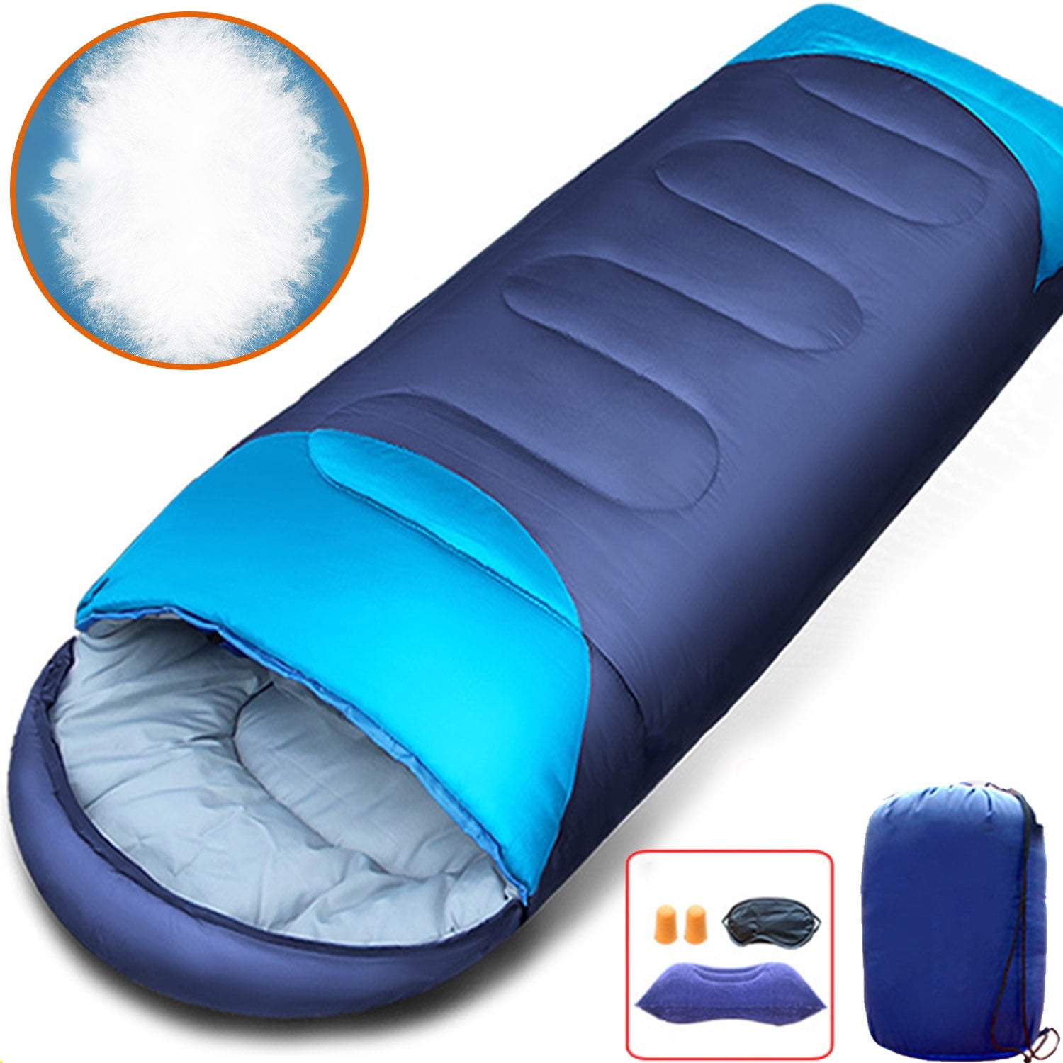 Sleeping Bag For Adults For Outdoor Camping And Hiking -Sky Blue