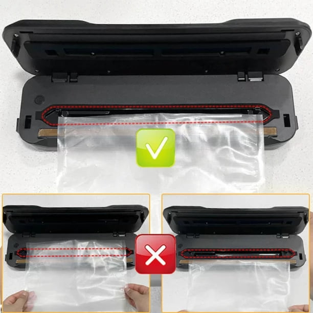 HKEEY Food Saver Vacuum Sealer Machine with 2 Rolls Food Vacuum Sealer  Bags，Dry & Moist Food Modes, Led Indicator Lights, Easy to Clean, Compact