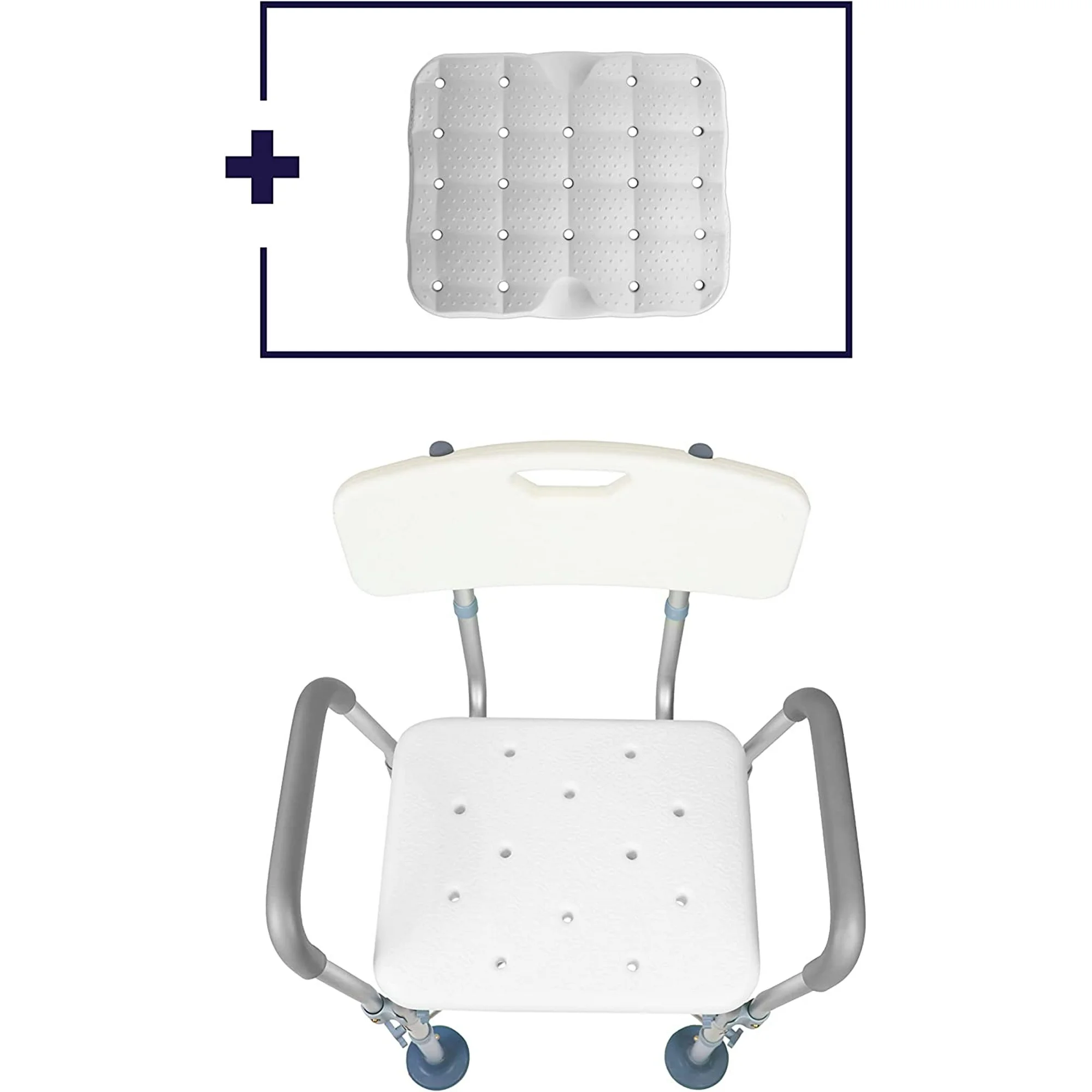 Shower Chair Stool Seat, Adjustable Padded Bench for Seniors, Elderly, Disabled 350lbs