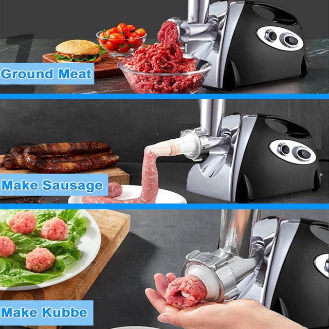 Electric Meat Grinder, Heavy Duty Meat Mincer, Stainless Steel Cutting 2 Blade and 3 Grinding Plates，Meat Grinder for Home Kitchen & Commercial Using