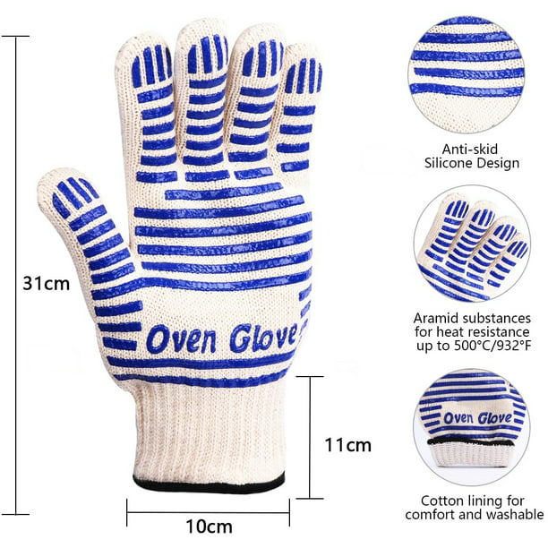 Professional Long Wrist Protect Oven Gloves, Heat Resistant Grill Gloves, Non-Slip Cooking Gloves, Cooking Barbecue Gloves Kitchen Mitts,Cooking Barbecue Gloves Kitchen Mitts