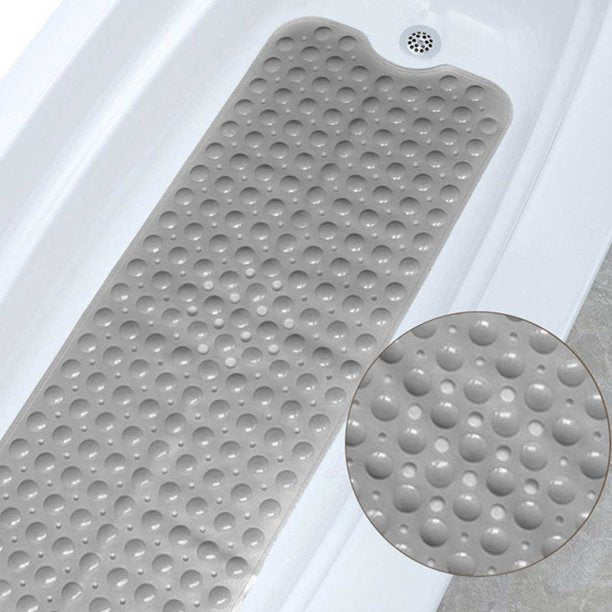 HKEEY Bath Tub Shower Mat,40" x 16" Extra Long Anti Slip Shower Mat with Drain Holes&200 Large Suction Cups to Keep Floor Clean,Soft on Feet Bath Tub Mat