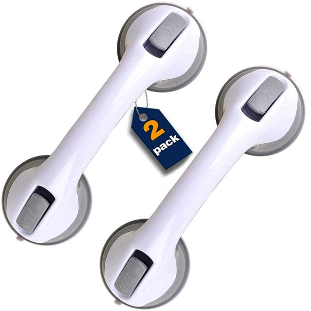 Bathroom Shower Grab Bars, 2Pack Shower Handle, Safety Anti-Slip Bath Grip Hand Rail, Bathroom Shower Support Balance Grip Bar for Elderly, Babies, Seniors, Handicapped(12 inch)