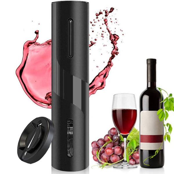 HKEEY Electric Wine Opener，Electric Automatic Bottle Corkscrew with Foil Cutter Base，Battery Operated Cordless Wine Opener