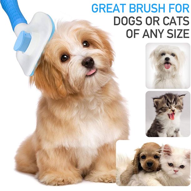 Musment Self Cleaning Slicker Brush, Dog & Cat Brush, Removes Loose Hair & Tangles