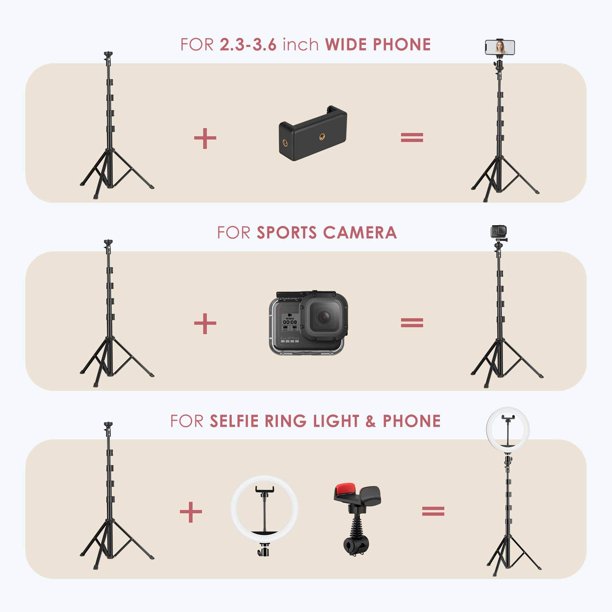 Musment Selfie Ring Light,LED Circle Light with Extendable Tripod Stand&2 Phone Holder,Dimmable 3 Modes 11 Brightness Level,360° Rotating Ring Light USB Charge,Ring Light (Upgraded)