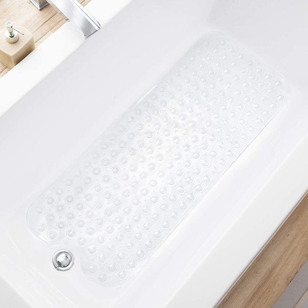 Musment Clear PVC Non-Slip Bath Mats, 16.4 in x 2.8 in