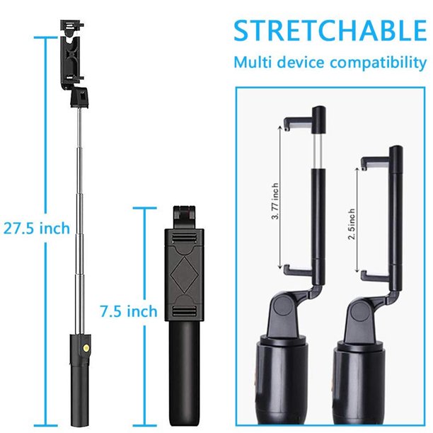 Musment 3 in 1 Extendable Selfie Stick Tripod with Detachable Bluetooth Wireless Remote Phone Holder Compatible with iPhone and Android Smartphone