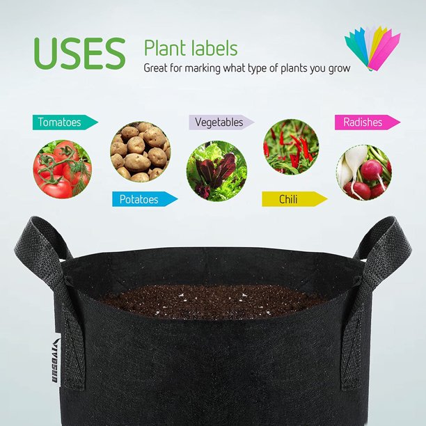 HKEEY 5-Pack 10 Gallon Grow Bags Heavy Duty 300G Plant Fabric Pots with Handles(D16.14" x H11.81")