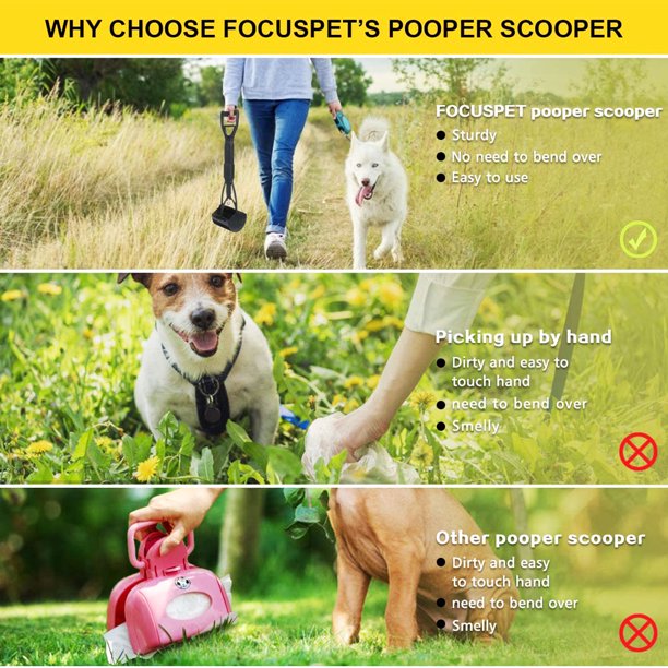 NIUTA Pooper Scooper for Large & Medium, Small Dogs, Foldable Long Handle, Sturdy and Durable Great for Gravel, Grass, Concrete & Yard Spade, Easy to use Clean & Portable High Strength Material-Black