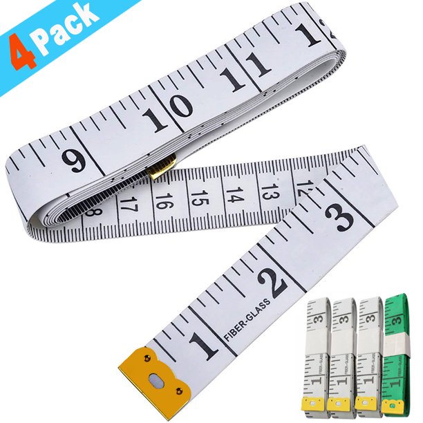 HKEEY Tape Measure, 4Pack Soft Tape Measure,60"/150cm Double-Scale Soft Tape Measuring Body Weight Loss Medical Body Measurement Sewing Tailor Cloth Ruler Dressmaker Flexible Ruler Tape Measure