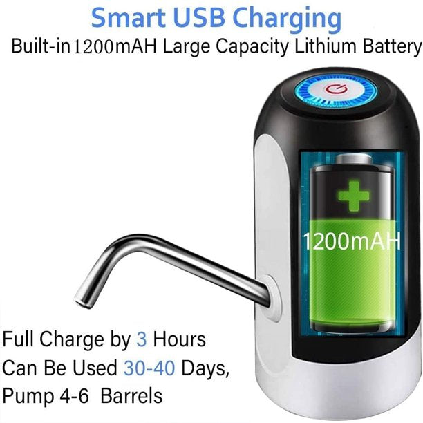 HKEEY Water Pump Dispenser, Automatic Electric Drinking Water Pump, USB Charging Water Dispenser, Low Noise Pump & Portable Water Dispenser Universal Gallon Bottle(2.16in neck)