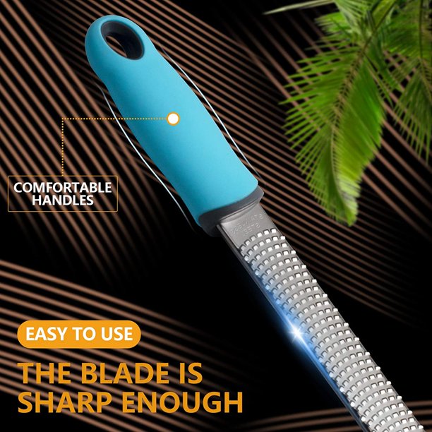 Musment Cheese Grater & Citrus Lemon Zester - Parmesan Cheese, Lemon, Ginger, Garlic, Nutmeg, Chocolate, Vegetables, Fruits - Razor-Sharp Stainless Steel Blade With Protect Cover - Dishwasher Safe