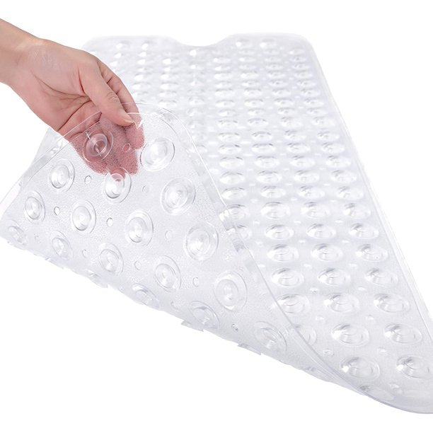 Musment Clear PVC Non-Slip Bath Mats, 16.4 in x 2.8 in