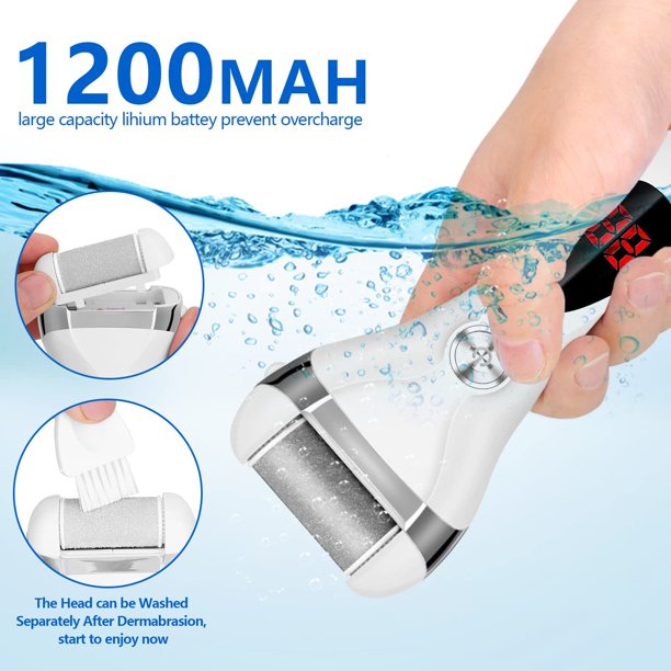 Musment Electric Foot Callus Remover Kit, Elmchee Rechargeable callous removers 3 Grinding Heads Portable Waterproof foot file, Professional Pedicure Tools Feet Care for Dead, Hard Cracked Dry Skin