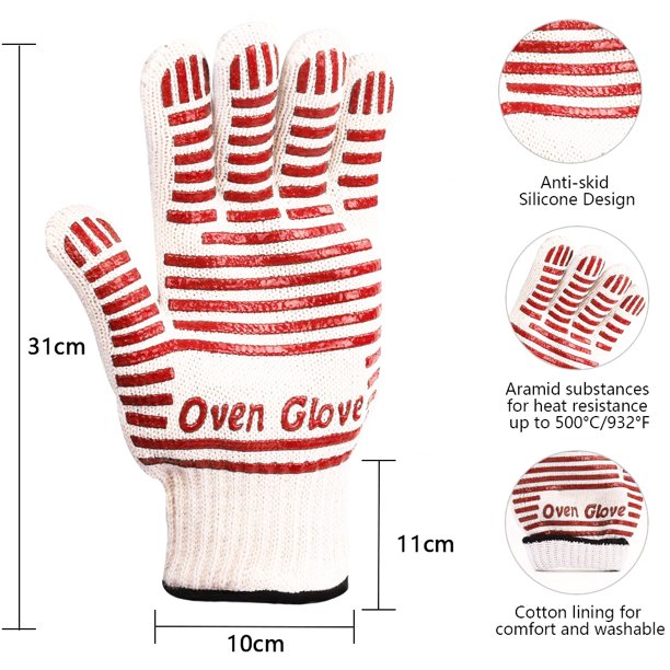 Musment Professional Long Wrist Protect Oven Gloves, Heat Resistant Grill Gloves, Non-Slip Cooking Gloves, Cooking Barbecue Gloves Kitchen Mitts,Cooking Barbecue Gloves Kitchen Mitts