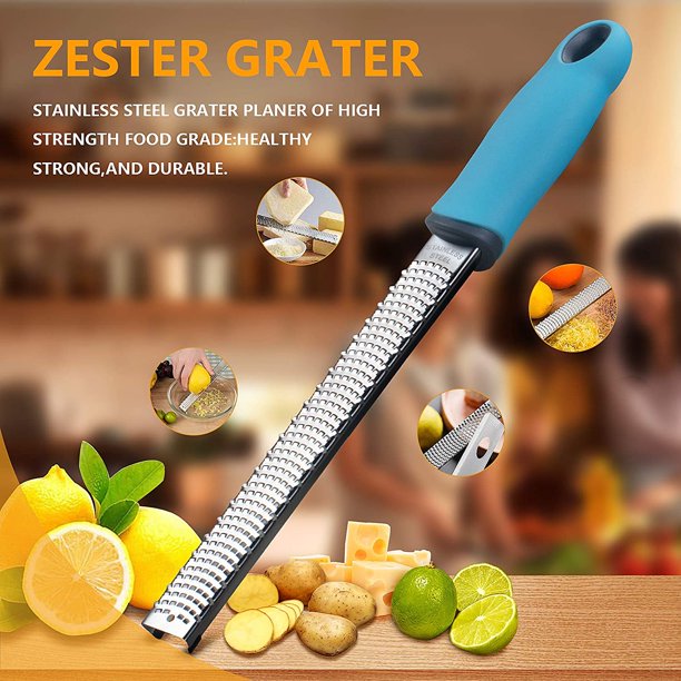 Musment Cheese Grater & Citrus Lemon Zester - Parmesan Cheese, Lemon, Ginger, Garlic, Nutmeg, Chocolate, Vegetables, Fruits - Razor-Sharp Stainless Steel Blade With Protect Cover - Dishwasher Safe