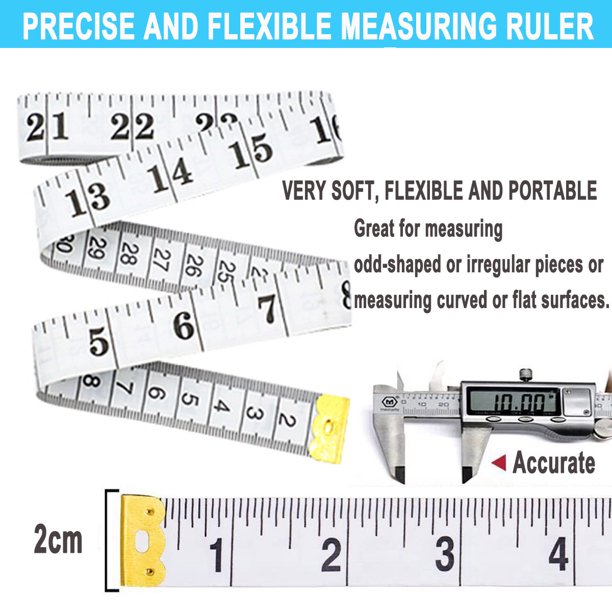 HKEEY Tape Measure, 4Pack Soft Tape Measure,60"/150cm Double-Scale Soft Tape Measuring Body Weight Loss Medical Body Measurement Sewing Tailor Cloth Ruler Dressmaker Flexible Ruler Tape Measure