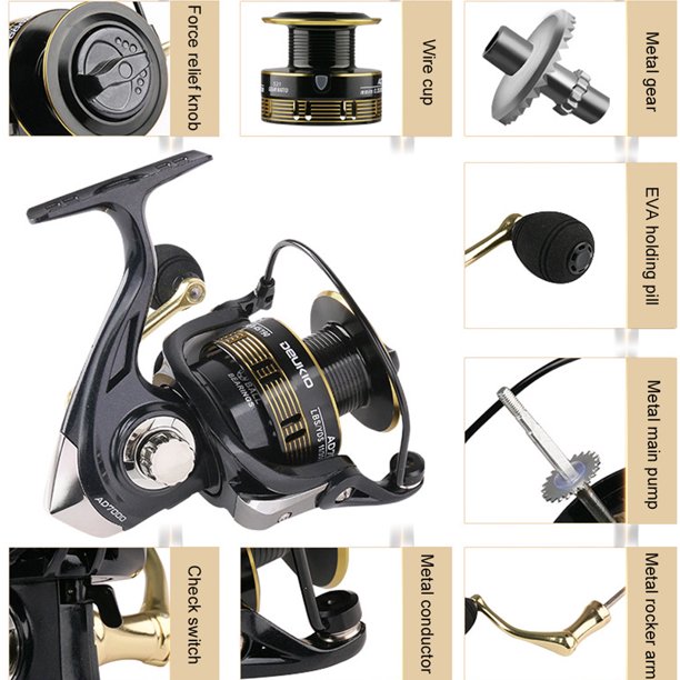 HKEEY Fishing Reel ,Spinning reel with hardened metal main shaft,Light Weight Ultra Smooth Powerful and High-Speed Gear Ratio