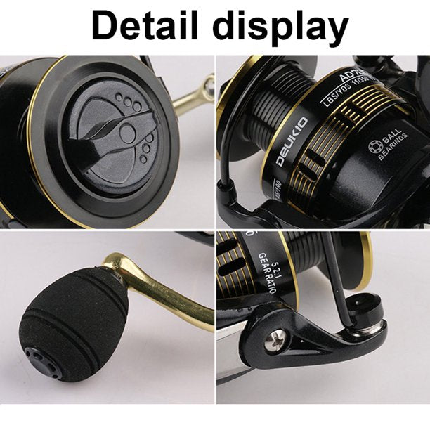 HKEEY Fishing Reel ,Spinning reel with hardened metal main shaft,Light Weight Ultra Smooth Powerful and High-Speed Gear Ratio