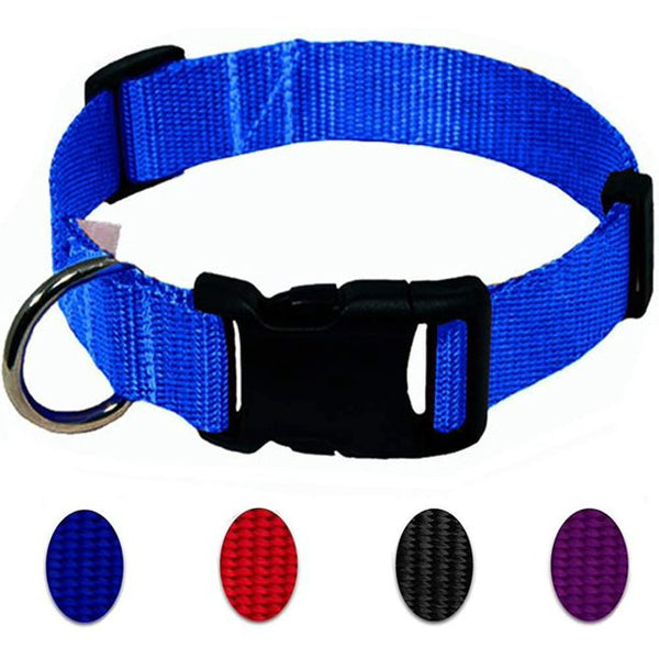 HKEEY Adjustable Nylon Dog Collar Classic Solid Colors for Medium Sized Dogs Neck 12.5-19.6 inch