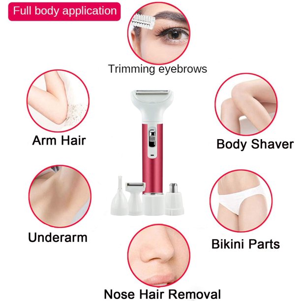 NIUTA Hair Removal for Women Waterproof Lady Shaver Rechargeable USB Charging 5 in 1 Nose Eyebrow Trimmer Razor Body Bikini Facial Hair Remover