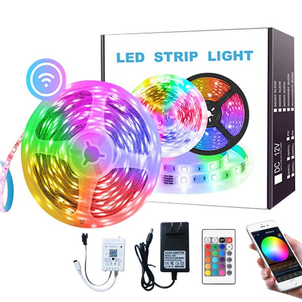 HKEEY LED Light Strip,16.4ft 5050 RGB LED Lights Strip with 44Key Remote Control,Color Changing Waterproof LED Rope Lights,20 Colors and DIY Mode Color Changing LED Tape Lights,LED Strip Lights for Bedroom