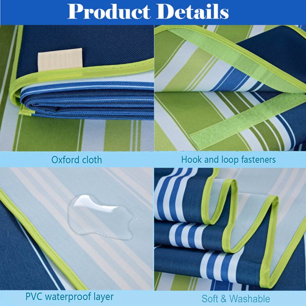 HKEEY Outdoor Waterproof Picnic Blanket, 3-Layer Extra Large Picnic Blanket,Beach Blanket Sandproof 79"x 77" Durable Oxford Folding Beach Mat with Shoulder Strap