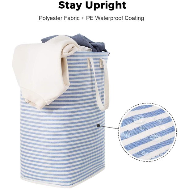 HKEEY Freestanding Laundry Hamper Collapsible Large Clothes Basket with Easy Carry Extended Handles for Clothes Toys