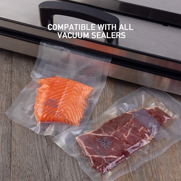 HKEEY 2 Pack Vacuum Sealer Bags 11" x 197" Rolls for Food Saver, Seal a Meal,.Commercial Grade, BPA Free, Heavy Duty, Great for vac storage, Meal Prep or Sous Vide