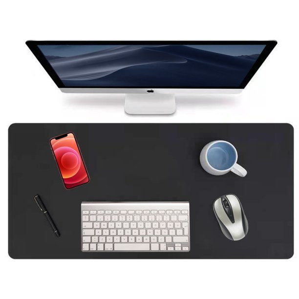 Musment Desk Mat Protector, Gaming Mouse Pad, 23.6" x 13.8" PU Leather Desk Pad for Keyboard and Mouse/Black