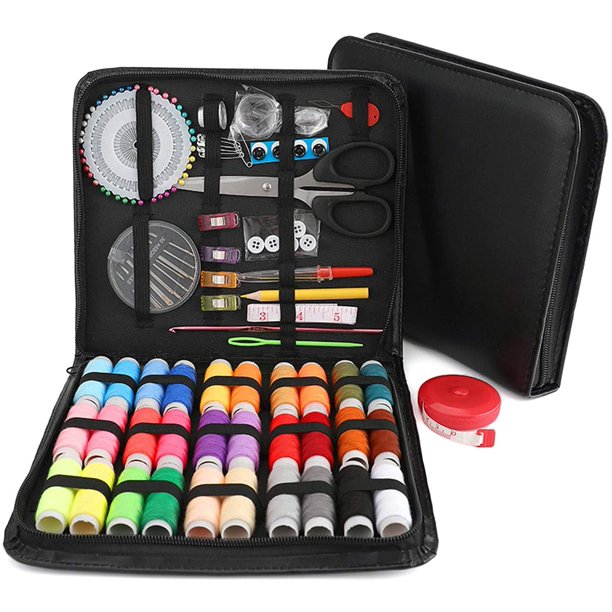 Musment Sewing Kit,128pcs Zipper Portable Sewing Accessories&Supplies with PU Case,Portable Emergency Repair and Travel Kits for Beginner,Kids,Adults,Travel,Thread&Needle,Organizer Sewing Box,DIY&Home