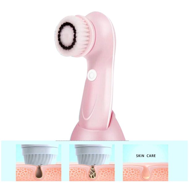 Musment Facial Cleansing Brush - Latest Advanced Cleansing Technology & 3 Brush Heads - USB Rechargeable Electric Rotating Face - IPX6 Waterproof - Advanced Spa System for Exfoliating Deep Cleanse, Pink