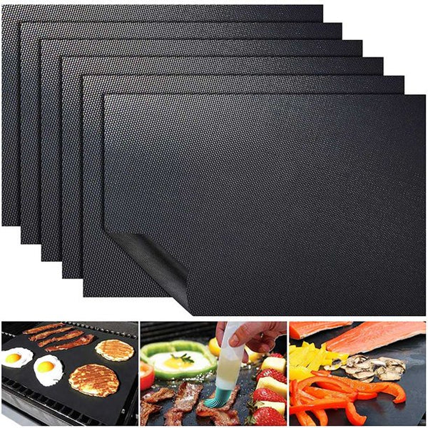 Musment Grill Mat Set of 2pcs-100% Non-Stick BBQ Grill Mats, Heavy Duty, Reusable, and Easy to Clean - Works on Electric Grill Gas Charcoal BBQ - 15.75 x 13-Inch, Black