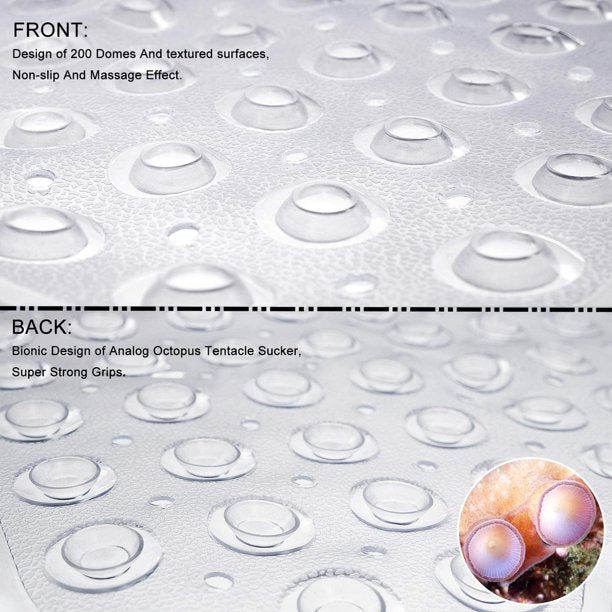 Musment Clear PVC Non-Slip Bath Mats, 16.4 in x 2.8 in