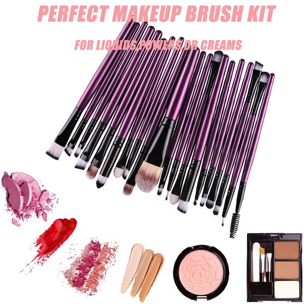 Vabogu Makeup Brushes, 20 PCS Makeup Brush Set tools Make-up Toiletry Kit Wool Makeup Brush Set