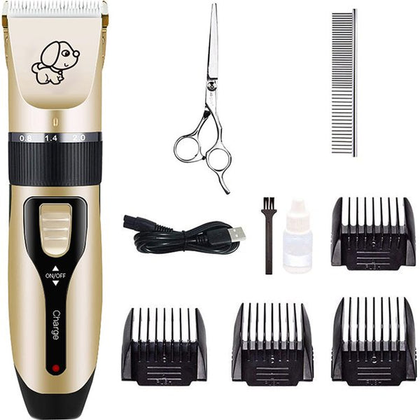 Musment Dog Shaver Clippers Low noise Rechargeable Cordless Electric Quiet Hair Clippers Set for Small/Large Cats Dogs -Gold