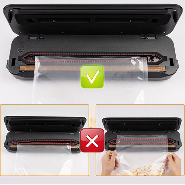 Food Vacuum Sealer Machine with 2 Rolls Food Vacuum Sealer Bags ，Food Storage Saver Dry & Moist Food Modes, Led Indicator Lights, Easy to Clean, Compact Design