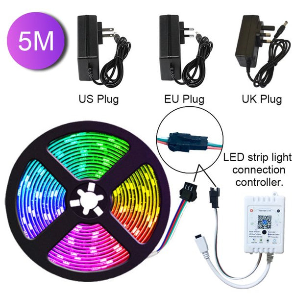 HKEEY LED Light Strip,32.8ft 5050 RGB LED Lights Strip with 44Key Remote Control,Color Changing Waterproof LED Rope Lights,20 Colors and DIY Mode Color Changing LED Tape Lights,LED Strip Lights for Bedroom