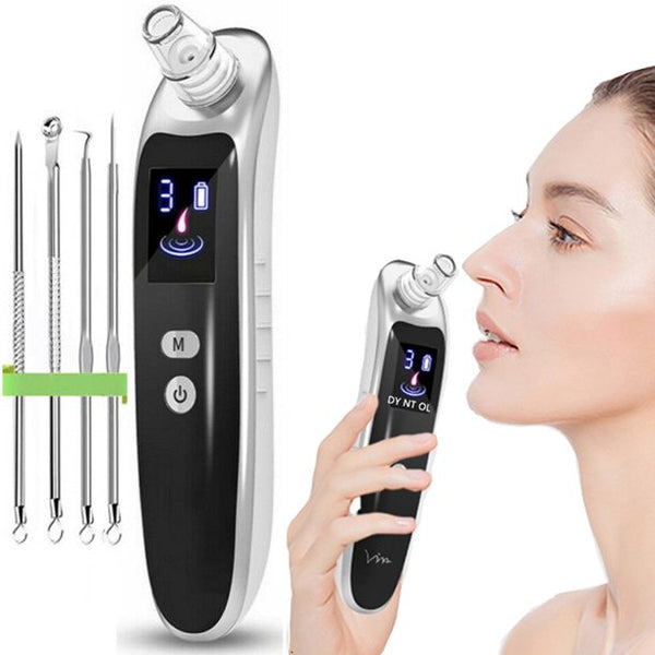 AKEDRE Blackhead Remover Pore Vacuum,Electric Facial Blackhead Suction Vacuum with USB Rechargeable Comedone Extractor with 6 Suction Probes & 4 Acne Removal Tool,Black