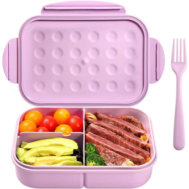 HKEEY Bento Box, Lunch Box For Adults Kids 1100ML Lunch Container Bento Boxes With Fork, Leakproof & Durable for On-the-Go Meal, Dishwasher Micro-Wave Safe