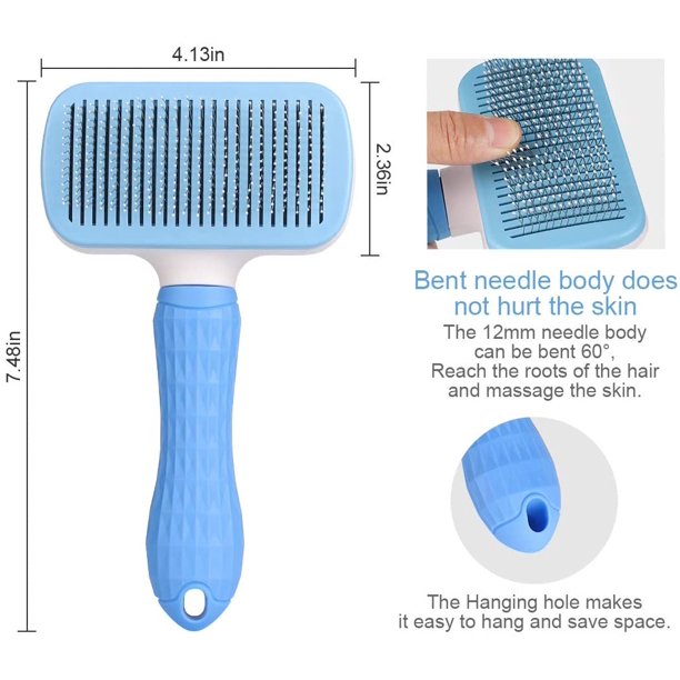 Musment Self Cleaning Slicker Brush, Dog & Cat Brush, Removes Loose Hair & Tangles